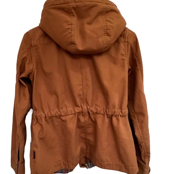 Patagonia Brown Jacket with Blue and Brown Plaid Interior - Picture 3 of 8